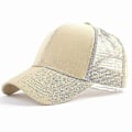 Miniatyrbillede 4 af 4: Simpel Trucker Cap Hat Unisex Justerbar Mesh Baseball Reklame Forskellige Farver Khaki