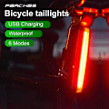 Miniatyrbilde 2 av 5: Sykkel Baklys 300 Lumen USB Oppladbart Vanntett MTB Sykkel Baklykt Red White