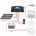 Miniatyrbillede 4 af 5: 12V 24V Solar Opladningsregulator 4 USB-porte 5V 2.5A Parameter Justerbar LCD-skærm til Hjemme RV Båd 30A