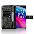 Miniatyrbillede 2 af 5: Til TCL 505 T509K T5094 Etui Diamanttekstur PU Læder Kort Slots Stativ Telefon Cover Black