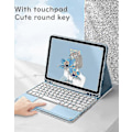 Miniatyrbillede 2 af 3: Galaxy Tab A7 10.4 tommer 2020 (sm-t500 T505 T507) Touch tastatur etui med mus, sødt rundt tastatur med farver, aftageligt touchpad tastaturcover Purple