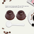 Miniatyrbilde 4 av 5: 5 stk. Matvaregodkjent PP 304 Rustfritt Stål Gjenbrukbar Påfyllbar Kaffekapsel Filter (Brun)