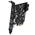 Pikkukuva 2 / 5: ULS-6210 6-Porttinen USB PCIe -kortti PCI Express -kortista Type C(2):een, USB Type-A(2) -laajennuskortti