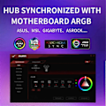 Miniatyrbild 5 av 5: ARGB Fläkt HUB med 4Pin PWM för Datorkylning SYNC CPU Radiator 5V 3Pin LED Ljusremsa Fjärrkontroll Svart
