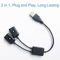Miniatyrbilde 3 av 5: USB-forlengelseskabel 2 i 1 Universal Høyhastighets Anti-interferens Stabilt Signal USB-utvidelse Bærbar 1 Hann til 2 USB Hunn Datahub Strømadapter f