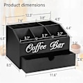 Miniatyrbild 4 av 5: Kaffe Te Hållare Korg Trä Kaffe Hållare Rustik Kaffebar Dekor Kaffetillbehör Organizer för Hem Kaffebar