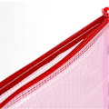 Miniatyrbilde 4 av 4: 10 stk. Mesh Glidelåspose A4 Filmappe PVC Transparent Informasjonspakke Dokumentorganisator Lys Rosa