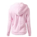 Miniatyrbillede 4 af 4: Dame Hættetrøje Sweater Frakke Vinter Varm Uld Lynlås Frakke Langærmet Overtøj