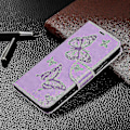 Miniatyrbillede 4 af 5: Til Nokia G22 Sommerfugl Præget Pung Stand Telefon Læder Etui Telefon Cover Med Rem Purple
