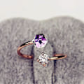 Miniatyrbild 3 av 5: Öppen Ring Justerbar Dam Flerfärgad Cubic Zirconia Smycken för Förlovning