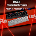 Miniatyrbild 4 av 5: Mekaniskt tangentbord 61 tangenter Blandat ljus Hot Swap Tangentbord Kontorstillbehör Gaming Tangentbord Svart Cyan Axis