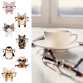 Miniatyrbild 5 av 5: Glasögonhållare Djur Glasögonram Hund Trä Glasögonhållare Displayställ Fox