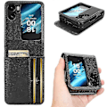 Miniatyrbillede 1 af 5: Læder Telefon Cover Til Oppo Find N2 Flip Black