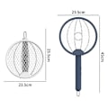 Miniatyrbild 5 av 5: Elektrisk Flugsmälla Racket Myggdödare Vikbar Insektsdödare Racket Mygga Uppladdningsbar för Inomhus Utomhus Vit
