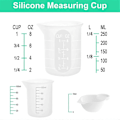 Miniatyrbilde 4 av 5: 7 stk. Silikon Målebeger Sett, 1 stk. 250ml Silikonbeger, 4 stk. 100ml Non-Stick Blandebeger, 2 stk. 10ml Silikonformbeger