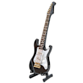 Miniatyrbillede 2 af 3: Delikat 14 cm Mini Træ Elektrisk Guitar Model Ornamenter Samling med Stativ (Sort)