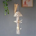 Miniatyrbild 2 av 5: Boho Macrame Drömfångare Handgjord Vävd Ornament med Ljusslingor Manet Drömfångare för Hängande Dekor C