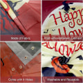 Miniatyrbild 4 av 5: Glad Halloween Banner Dekorationer, Röd Halloween Bakgrund Party Dekor Nödvändigheter Super Stor Banner, Spöke Fladdermus Fågelskrämma Och Häxa Banner För Hallow Halloween Purple