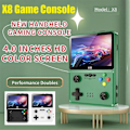 Miniatyrbillede 2 af 5: X8 Retro Spillekonsol 4 tommer IPS Skærm Håndholdt Spilleafspiller 10 Simulatorer Videospillekonsol til SFC Grøn