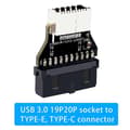 Pikkukuva 4 / 5: Emolevysovitin USB 3.0 19/20Pin - USB 3.1 Type E Key-A Type-C Etupaneeliliitin Pystysuora 10Gpbs Header-muunnin PC-tarvikkeet