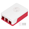Pikkukuva 1 / 5: Kotelo Raspberry Pi 4B ABS-kuorelle, jäähdytyselementti, yksinkertainen irrotettava yläkansi, suojaava kotelo, yläosa valkoinen, alaosa punainen