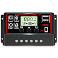 Miniatyrbillede 1 af 5: Solar Opladningscontroller Sort Solpanel Batteri Smart Regulator Dobbelt USB-porte Automatisk Justerbar LCD-skærm