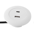 Miniatyrbillede 3 af 5: Indbygget Strømstik Skrivebord USB Opladningshub USB A og C Port til Sofabord Natbord