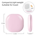 Miniatyrbild 2 av 5: Ficksminkspegel med LED-ljus, 3,5 tum, 10x förstoring, dubbelsidig, uppladdningsbar, pekskärm, rosa