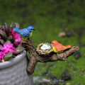 Pikkukuva 3 / 5: Lintufiguuri Kukkaruukun Koriste Ripustin Hartsi Linnut Oksalla Istumassa Ruukkuistutus Koriste Ruukkukasveille Bonsai