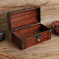 Miniatyrbillede 3 af 4: Vintage Træ Opbevaringsboks Retro Håndlavet Udsøgt Smykke Håndværk Samling Etui (S med Adgangskodelås)
