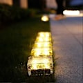 Miniatyrbillede 2 af 5: 5 stk. Solcelle Glassten Lampe Isterning Lys LED Landskabslys til Jul Udendørs Sti Vej Gård (Varm Hvid)