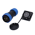 Miniatyrbilde 2 av 5: Vanntett Kobling Firkantet 4 Hull IP68 Luftfart Strømkontakt 380V 45A for Kabel SP284 Pin