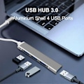 Pikkukuva 3 / 5: USB C Hub 4 USB-A Dataporttia Alumiinirunko 4-in-1 USB C - USB Hub Moniporttisovitin USB C -jakaja kannettavalle tietokoneelle