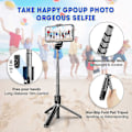 Miniatyrbillede 2 af 5: Selfie Stick Tripod, 4 I 1 Udtrækkelig Selfie Stick Med Bluetooth Fjernudløser 360 Graders Rotation