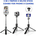 Miniatyrbillede 5 af 5: Selfie Stick Tripod, 4 I 1 Udtrækkelig Selfie Stick Med Bluetooth Fjernudløser 360 Graders Rotation