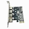 Pikkukuva 4 / 5: 4 Portin USB 3.0 PCI-E -laajennuskortti PCI Express PCIe USB 3.0 Hub -sovitin 5 Gbps Riser-ohjainjatke SATA-virralla