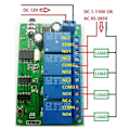 Miniatyrbild 2 av 5: AD22B04 4-kanalsrelä DTMF-tonsignaldekoder Fjärrkontrollrelämodul 12V DC för PLC Smart Home
