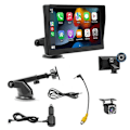 Miniatyrbillede 2 af 5: Trådløs Carplay Bilstereo, 9-tommers Touchskærm Carplay og Android Auto, Dash Cam, Bakkamera, Mirror Link//FM/BT