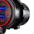 Miniatyrbillede 2 af 5: Biloplader USB Multi Port QC3.0 Hurtig Opladning Cigartænder Adapter til Autocampere Skibe Motorcykler Rødt Lys