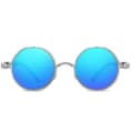 Miniatyrbilde 2 av 4: Vintage Polariserte Steampunk Solbriller Herre Runde Silver Frame Ice Blue Lenses
