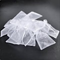 Miniatyrbilde 3 av 5: 50 stk. Hvite Organza Mesh-poser Smykkepakke Bryllupsgave Snørestropp