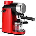 Miniatyrbillede 2 af 5: 0.24L Kaffemaskine Mini SemiAutomatisk 5Bar Pumpe Mælkeskummer Kaffemaskine Rød