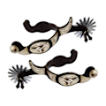 Miniatyrbillede 1 af 5: 2x Hestesporer Anti-Rust Western Style Spore Til Konkurrenceudstyr Mænd Sølv Dark Brown
