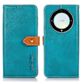 Miniatyrbillede 1 af 5: Khazneh For Honor Magic 5 Lite 5g /x9a 5g / X40 5g Guldknap PU Læder Ko Læder Tekstur Telefon Stand Case Wallet Cover Blue