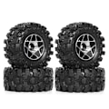 Miniatyrbilde 1 av 5: 4 stk. 57mm 1.0inch Metall Beadlock Hjul Dekk Sett for 1/18 1/24 RC Crawler Bil TRX4M SCX24 AX24 FCX24 Svart