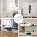 Miniatyrbillede 4 af 5: 2 stk. Luftventilationsgitter Aluminiumlegering Rektangulær Ventilationsplade til Skab Skoskab Garderobe 80x450mm