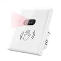Miniatyrbillede 5 af 5: Infrarød Væg Smart Lyskontakt IR Sensor Ingen Berøring Nødvendig AC110-240V EU Glas Skærmpanel Kontakt Elektrisk EU Stik