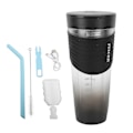 Miniatyrbild 1 av 4: Portabel Blender Vattentät USB Uppladdningsbar Elektrisk Fruktmixer Shake Blender för Hem Utomhus Svart