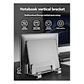 Miniatyrbillede 3 af 5: Laptop Stand Holder Justerbar Vertikal Desktop Notebook Dock Pladsbesparende 3 i 1 Computer Stand Sølv
