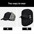 Miniatyrbillede 5 af 5: Herre Vinter Casual Baseball Sne Cap Vindtæt Tyk Varm Hue Hat Grey